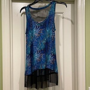 Jennifer Lopez Blue Tropical Print Tank Top